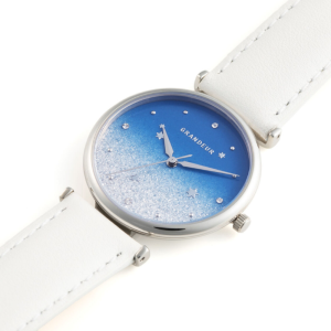 Alternative view of GRANDEUR ELEGANCE Japan Women’s Quartz Leather Strap Silver & Blue Dial 34mm Watch ESL080W1