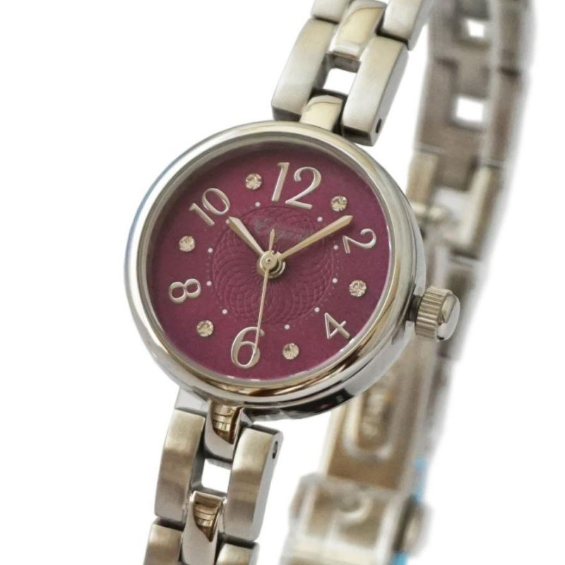 GRANDEUR ELEGANCE Women’s Quartz Stainless Steel Burgundy Dial 22mm Watch ESL075W3 - Image 2