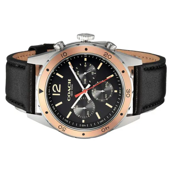 Coach Men’s Quartz Black Leather Strap Black Dial 44mm Watch 14602133 - Image 2