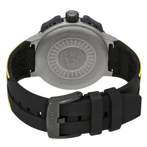 TISSOT T-Race Men’s Quartz Swiss Made Black&Yellow Silicone Strap Black Dial 45mm Watch T111.417.37.441.00