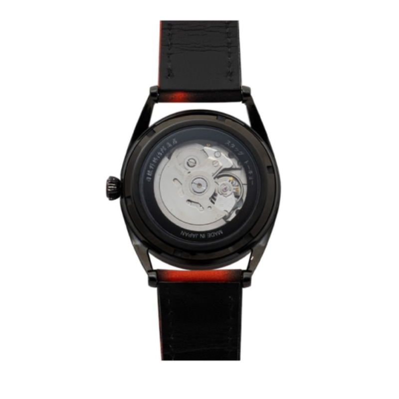 STAG TYO Japan Men’s Automatic Kyoto Silk Strap Black Dial 42mm Watch STGxH022B1 - Image 3