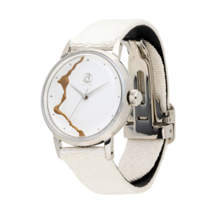 LOV-IN BOUQUET Japan Women’s Quartz Tango Chirimen Silk Strap Moonwhite Dial 36mm Watch LVB140S2 - Image 3