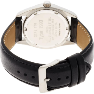 STAG TYO Japan Men’s Quartz Black Leather Strap Black Dial 44mm Watch STG016S2 - Image 3
