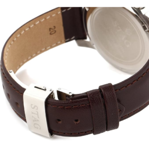 STAG TYO Japan Men’s Quartz Leather Strap Silver Dial 48mm Watch STG021S1 - Image 3