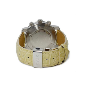 Alternative view of STAG TYO Japan Men’s Quartz Beige Leather Strap Black Dial 43mm Watch STG010S4