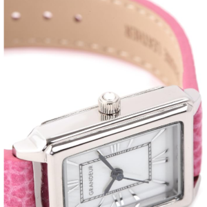 GRANDEUR ELEGANCE Japan Women’s Quartz Pink Leather Strap White Dial 21mm Watch ESL073W4 - Image 3