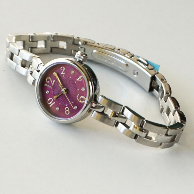 GRANDEUR ELEGANCE Women’s Quartz Stainless Steel Burgundy Dial 22mm Watch ESL075W3 - Image 3