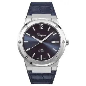 Ferragamo Men’s Swiss Made Quartz Blue Hybrid Strap Blue Dial 41mm Watch SFDT00319