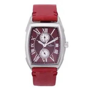 GRANDEUR PLUS Japan Men’s Quartz Leather Strap Red Dial 51mm Watch GRP006W2