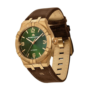 Alternative view of Maurice Lacroix Men’s Automatic Swiss Made Brown Leather Strap Green Dial 42mm Watch AI6008-BRZ0B-630-M