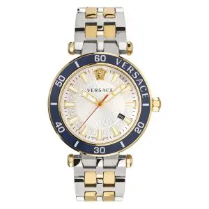 Versace Men’s Quartz Swiss Made Two-Tone Stainless Steel White Dial 43mm Watch VEZ300521