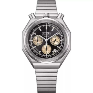 Citizen Men’s Chronograph Quartz Silver Stainless Steel Black Dial 38mm Watch AN3700-54E