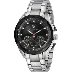Maserati Men’s Chronograph Quartz Silver Stainless Steel Black Dial 45mm Watch R8873612015