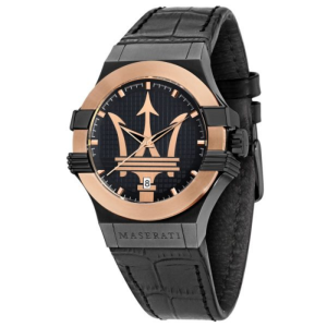 Maserati Men’s Quartz Black Leather Strap Black Dial 40mm Watch R8851108032