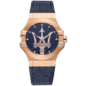 Maserati Men’s Quartz Blue Leather Strap Blue Dial 42mm Watch R8851108027