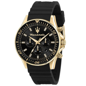 Maserati Men’s Chronograph Quartz Black Silicon Strap Black Dial 44mm Watch R8871640001