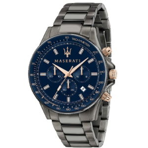 Maserati Men’s Chronograph Quartz Grey Stainless Steel Blue Dial 44mm Watch R8873640001
