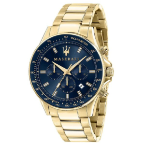 Maserati Men’s Chronograph Quartz Gold Stainless Steel Blue Dial 44mm Watch R8873640008