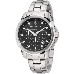 Maserati Men’s Chronograph Quartz Silver Stainless Steel Black Dial 44mm Watch R8873621001