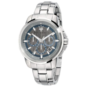 Maserati Men’s Chronograph Quartz Silver Stainless Steel Grey Dial 44mm Watch R8873621006
