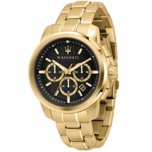 Maserati Men’s Chronograph Quartz Gold Stainless Steel Black Dial 44mm Watch R8873621013