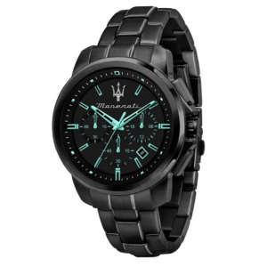 Maserati Successo Aqua Edition Men’s Chronograph Quartz Black Stainless Steel Black Dial 45mm Watch R8873644003