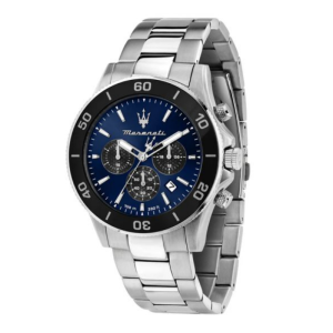 Maserati Men’s Chronograph Quartz Silver Stainless Steel Blue Dial 43mm Watch R8873600009