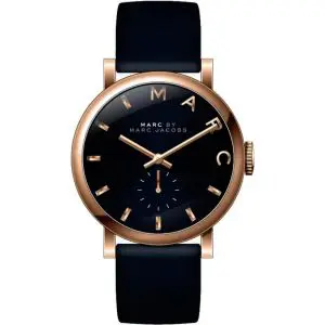 Marc by Marc Jacobs Women’s Quartz Black Leather Strap Black Dial 37mm Watch MBM8633