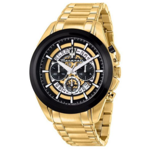 Maserati Men’s Chronograph Quartz Gold Stainless Steel Black Dial 45mm Watch R8873612058
