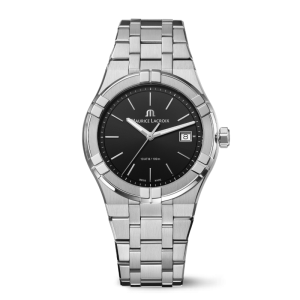 Maurice Lacroix Men’s Quartz Swiss Made Silver Stainless Steel Black Dial 40mm Watch AI1108-SS002-330-1