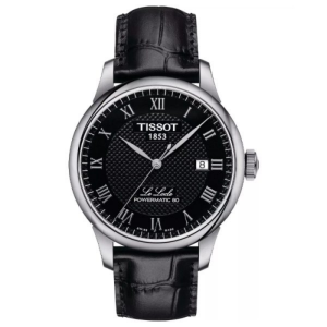 TISSOT Men’s Powermatic Swiss-Made Black Leather Strap Black Dial 40mm Watch T006.407.16.053.00