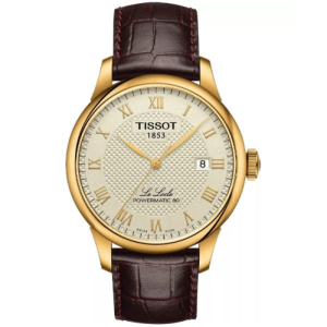 TISSOT Men’s Powermatic Swiss-Made Brown Leather Strap Ivory Dial 40mm Watch T006.407.36.263.00