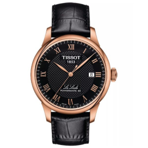TISSOT Men’s Powermatic Swiss-Made Black Leather Strap Black Dial 40mm Watch T006.407.36.053.00