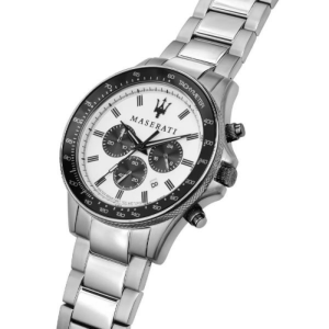 Alternative view of Maserati Men’s Chronograph Quartz Silver Stainless Steel White Dial 44mm Watch R8873640003