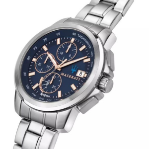 Alternative view of Maserati Men’s Chronograph Solar-Powered Quartz Silver Stainless Steel Blue Dial 45mm Watch R8873645004