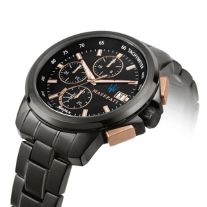 Alternative view of Maserati Men’s Chronograph Solar-Powered Quartz Gray Stainless Steel Black Dial 45mm Watch R8873645001