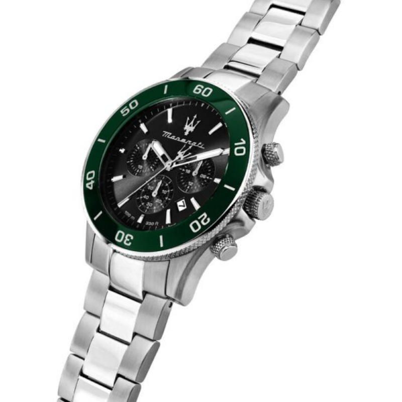 Maserati Men’s Chronograph Quartz Silver Stainless Steel Black Dial 43mm Watch R8873600008 - Image 2