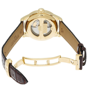 Alternative view of TISSOT Men’s Powermatic Swiss-Made Brown Leather Strap Ivory Dial 40mm Watch T006.407.36.263.00