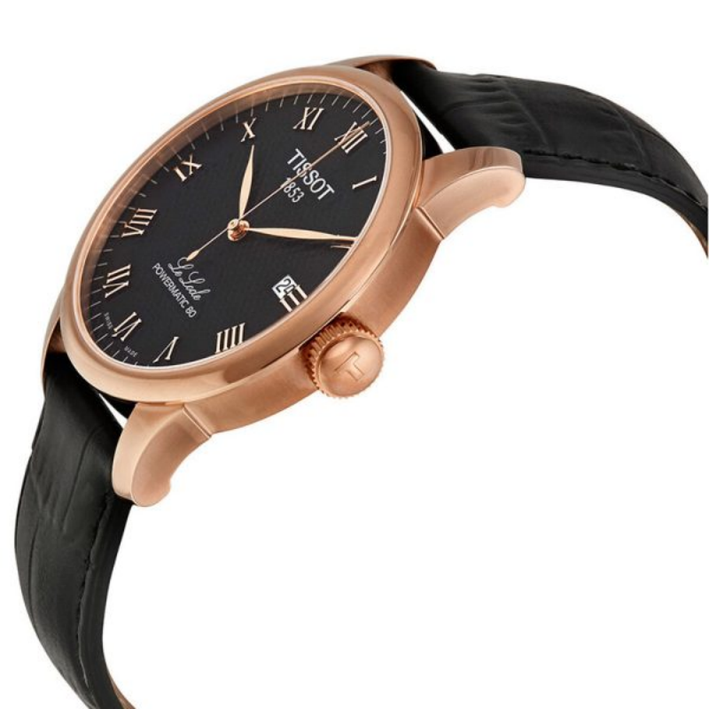 TISSOT Men’s Powermatic Swiss-Made Black Leather Strap Black Dial 40mm Watch T006.407.36.053.00 - Image 2