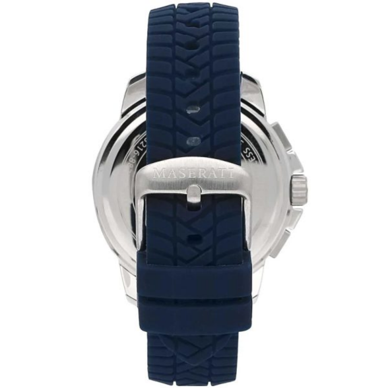 Maserati Men’s Chronograph Quartz Navy Blue Silicone Strap White Dial 44mm Watch R8871621013 - Image 3