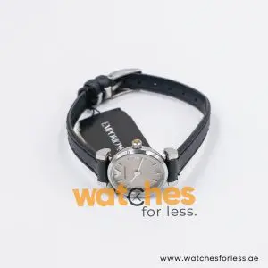 Emporio Armani Women’s Quartz Black Leather Strap Silver Grey 22mm Watch AR1685-1 - Image 3