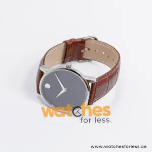 Alternative view of Movado Men’s Quartz Swiss Made Brown Leather Strap Black Dial 40mm Watch 0607194/3