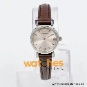 Emporio Armani Women’s Quartz Dark Brown Leather Strap Grey 22mm Watch AR1685-4