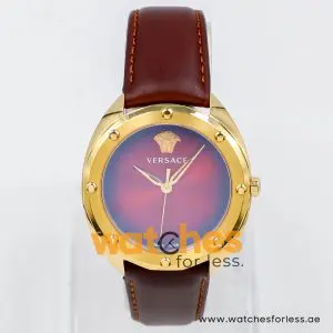 Alternative view of Versace Women’s Quartz Swiss Made Dark Brown Leather Strap Red Dial 38mm Watch VEBM00918-1 (Shelf Leftover)