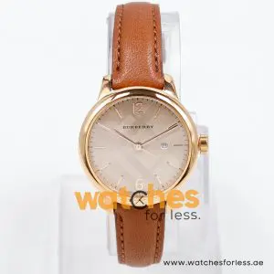 Burberry Women’s Swiss Made Brown Leather Strap Champagne Dial 32mm Watch BU10119-2