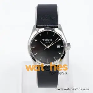 Tissot Women’s Quartz Swiss Made Black Leather Strap Black Dial 33mm Watch T035.210.16.051.00-1