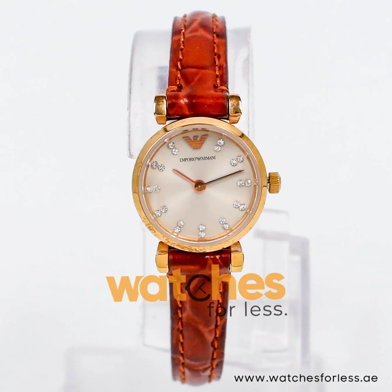 Emporio Armani Women’s Quartz Brown Leather Strap Grey 22mm Watch AR1687-4
