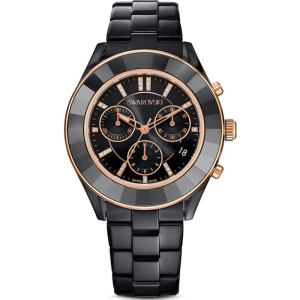 SWAROVSKI Unisex Swiss Made Quartz Black Stainless Steel Black Dial 39mm Watch 5610472