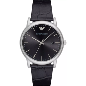 Emporio Armani Men’s Quartz Black Leather Strap Black Dial 43mm Watch AR2500 (Without Tag)