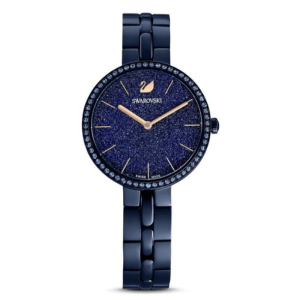 SWAROVSKI Women’s Swiss Made Quartz Blue Stainless Steel Blue Glitter Dial 32mm Watch 5647452
